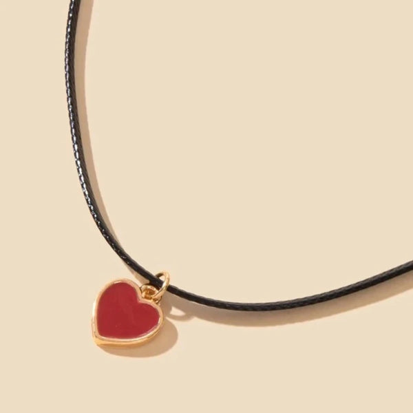 Gothic Heart Leather Necklace