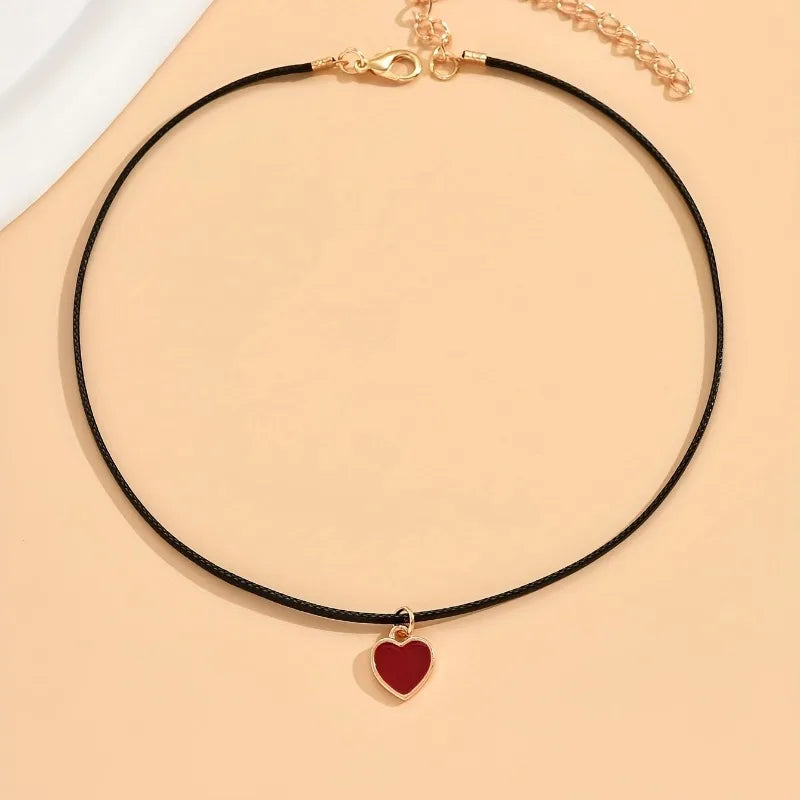 Gothic Heart Leather Necklace