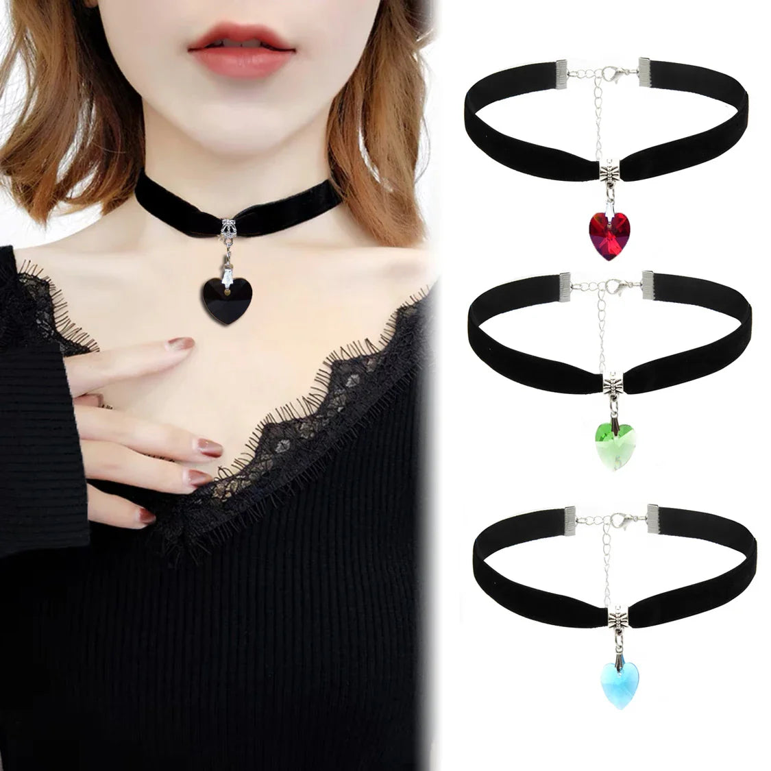 Velvet Heart Choker Necklace